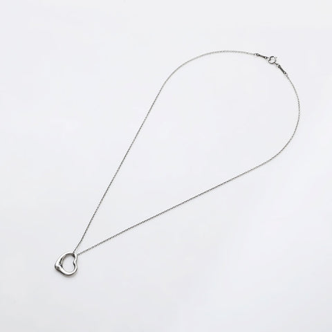 TIFFANY&Co. Open heart 925 Necklace Silver WS22336