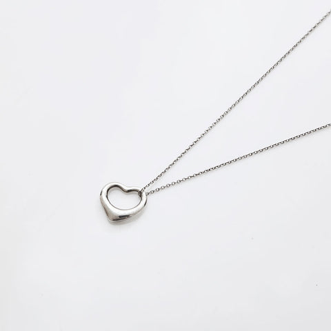 TIFFANY&Co. Open heart 925 Necklace Silver WS22336