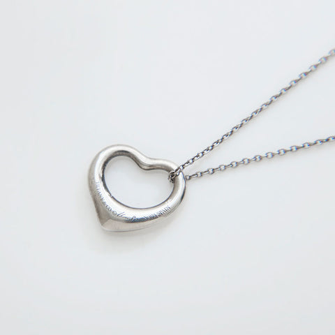TIFFANY&Co. Open heart 925 Necklace Silver WS22336