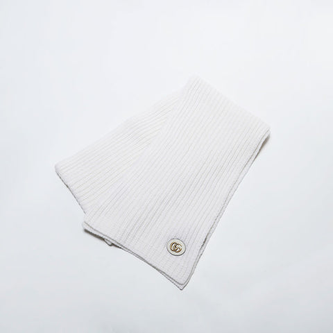 GUCCI Double G cashmere Scarf white WS22338