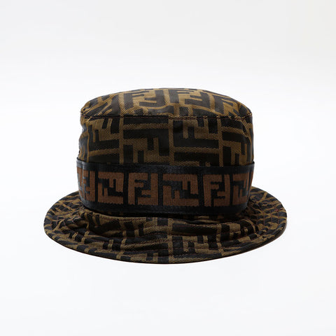 FENDI Canvas Zucca Size:M hat Brown WS22339