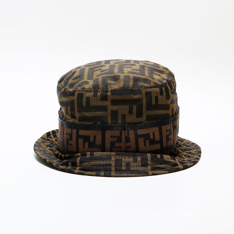 FENDI Canvas Zucca Size:M hat Brown WS22339