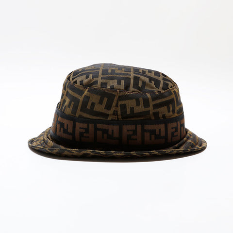 FENDI Canvas Zucca Size:M hat Brown WS22339