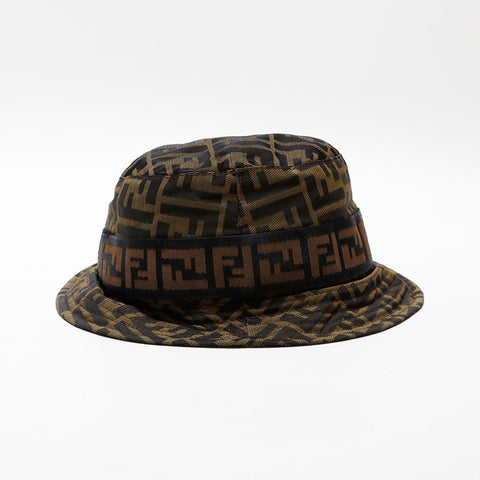 FENDI Canvas Zucca Size:M hat Brown WS22339