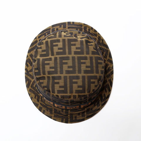 FENDI Canvas Zucca Size:M hat Brown WS22339