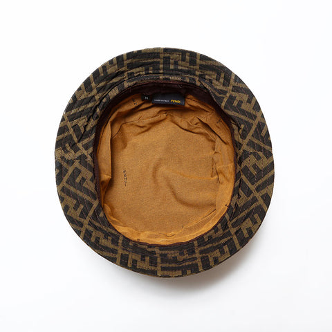 FENDI Canvas Zucca Size:M hat Brown WS22339