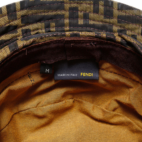 FENDI Canvas Zucca Size:M hat Brown WS22339