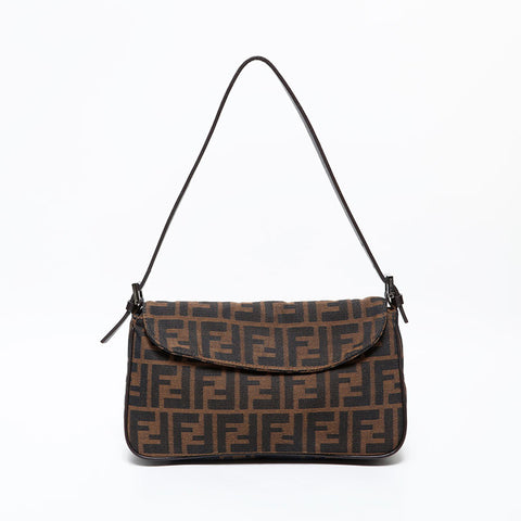 FENDI Zucca canvas Shoulder Bag Brown WS22340