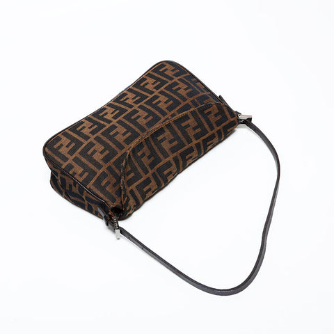 FENDI Zucca canvas Shoulder Bag Brown WS22340