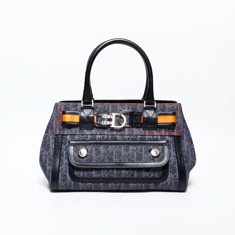 Christian Dior Denim Trotter Handbag Navy WS22341
