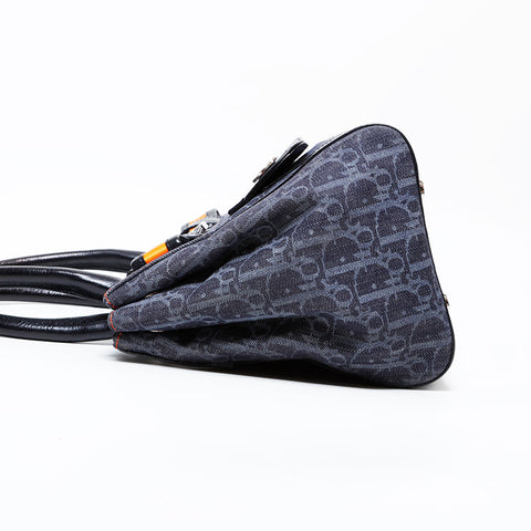Christian Dior Denim Trotter Handbag Navy WS22341