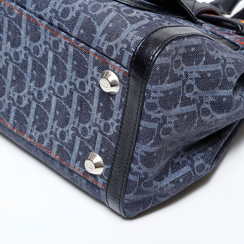 Christian Dior Denim Trotter Handbag Navy WS22341