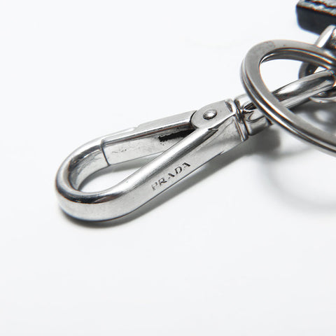 PRADA Saffiano Leather Robot key ring Silver WS22344