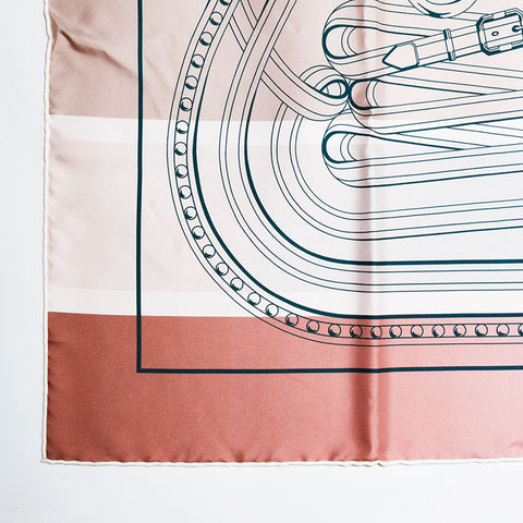 HERMES Calle 90 Grand Tralala scarf beige WS22345