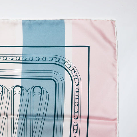 HERMES Calle 90 Grand Tralala scarf beige WS22345