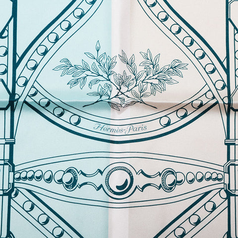 HERMES Calle 90 Grand Tralala scarf beige WS22345