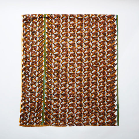 HERMES Braided Print Large Size Stall Brown WS22346
