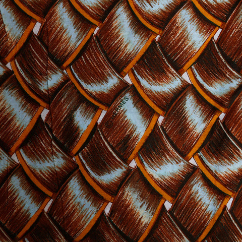 HERMES Braided Print Large Size Stall Brown WS22346