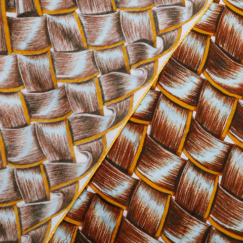 HERMES Braided Print Large Size Stall Brown WS22346
