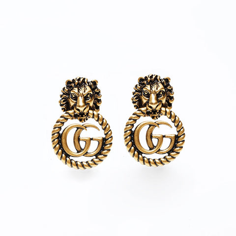 GUCCI Double G Lion Earring gold WS22348