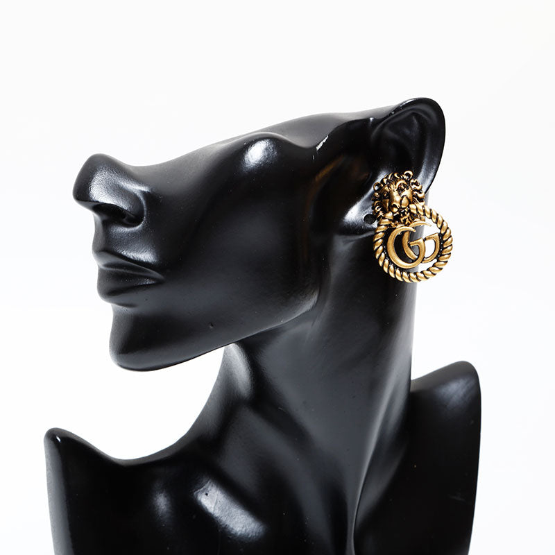 グッチ GUCCI ダブル G ライオン イヤリング ゴールド WS22348 – NUIR