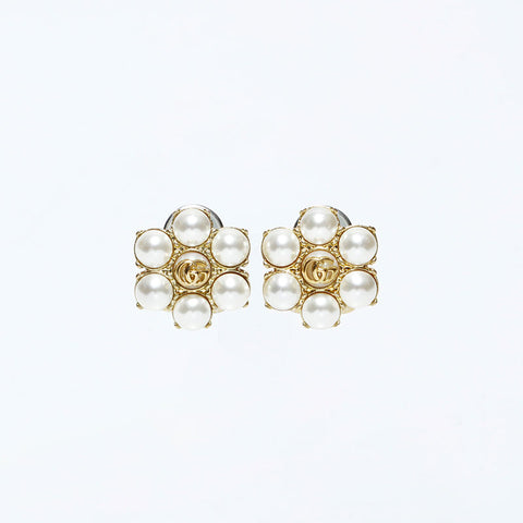GUCCI Double G Pearl Earring gold WS22349
