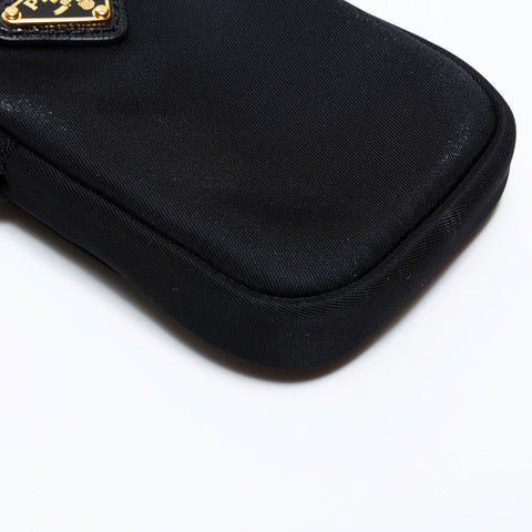 PRADA Nylon triangle logo Pouch black WS22350