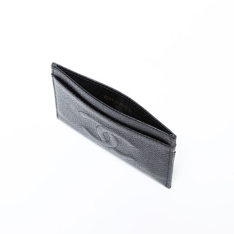 CHANEL No. 6 2000-2002 Caviar COCO Mark Card Case black WS22351