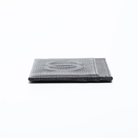CHANEL No. 6 2000-2002 Caviar COCO Mark Card Case black WS22351