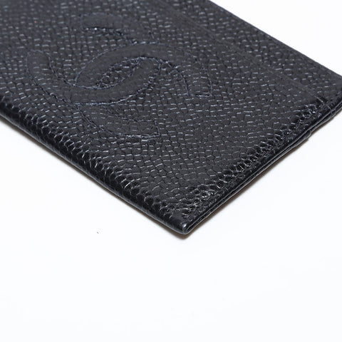 CHANEL No. 6 2000-2002 Caviar COCO Mark Card Case black WS22351