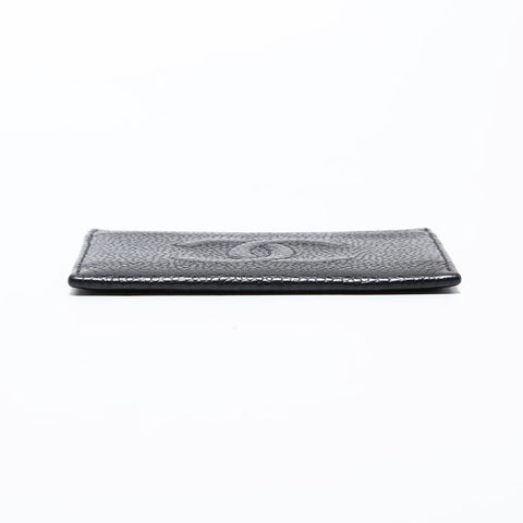 CHANEL No. 6 2000-2002 Caviar COCO Mark Card Case black WS22351