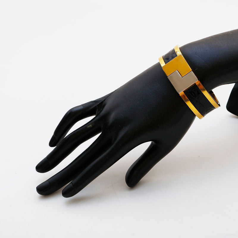 ロエベ LOEWE レザー バングル ブレスレット ゴールド WS22353