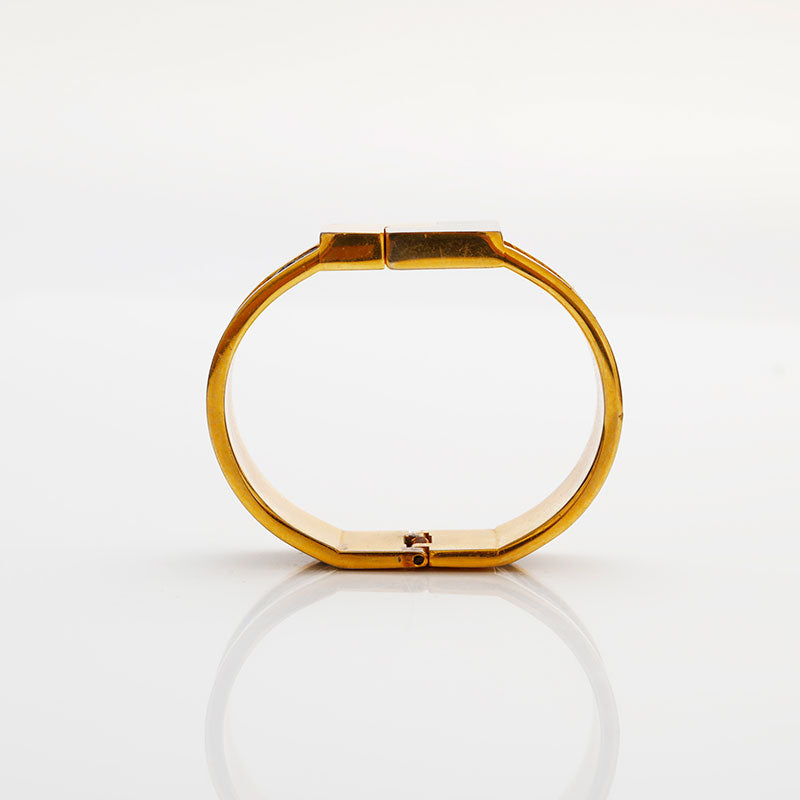 LOEWE　バングル　ブレスレット　ゴールドレザーＳ金具　ロエベ LOEWE - 本物 ロエベ LOEWE レザー ブレスレット バングル