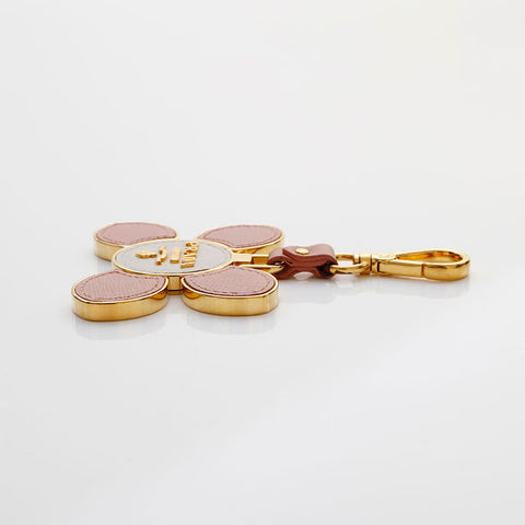 PRADA leather key ring gold WS22354