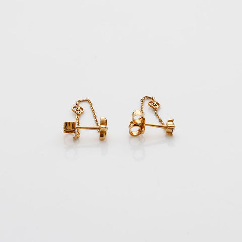 LOUIS VUITTON Petit Louis Boucle D'oreille Rhinestone Pierce gold WS22355