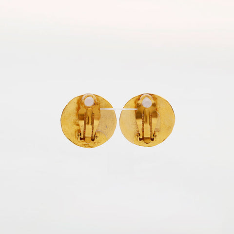 CHANEL 94A COCO Mark 1994 Pearl Round Earring gold WS22360
