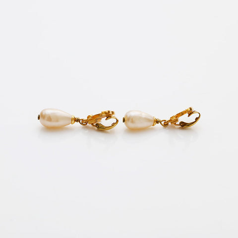CHANEL 95P COCO Mark Pearl 1995 Earring gold WS22361