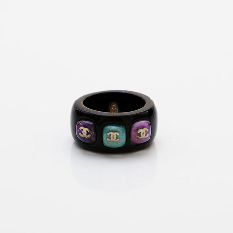 CHANEL 06P COCO Mark 2006 No. 10 Ring black WS22363