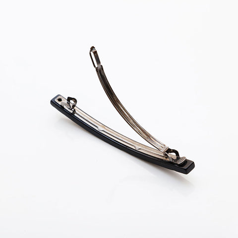 CHANEL 02A Logo Camellia 2002 Hair Clip Camellia Barrette hair accessory black WS22364