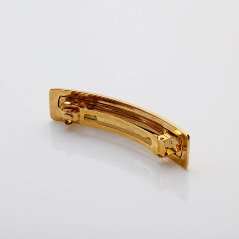 CHANEL 97A Logo Plate Barrette 1997 Hair Clip hair accessory gold WS22365