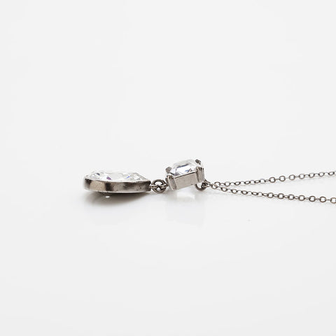 CHANEL 18S COCO Mark 2018 Rhinestone Necklace Silver WS22370