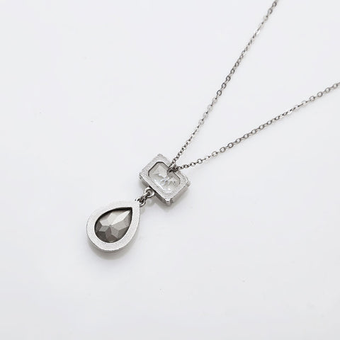 CHANEL 18S COCO Mark 2018 Rhinestone Necklace Silver WS22370