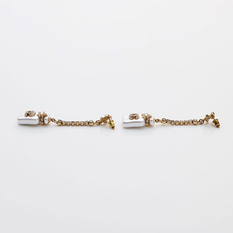 CHANEL B23S COCO Mark Pearl 2023 Bottle Motif Rhinestone Drop Pierce gold WS22372