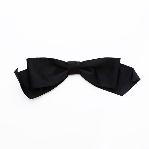 CHANEL Satin ribbon Brooch black WS22373