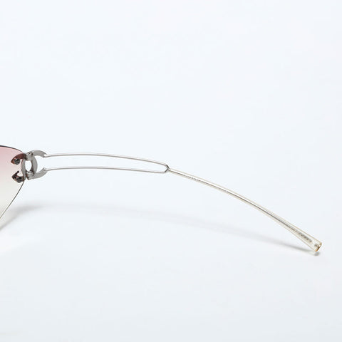 CHANEL Rimless COCO Mark Gradient Lens sunglasses pink WS22377