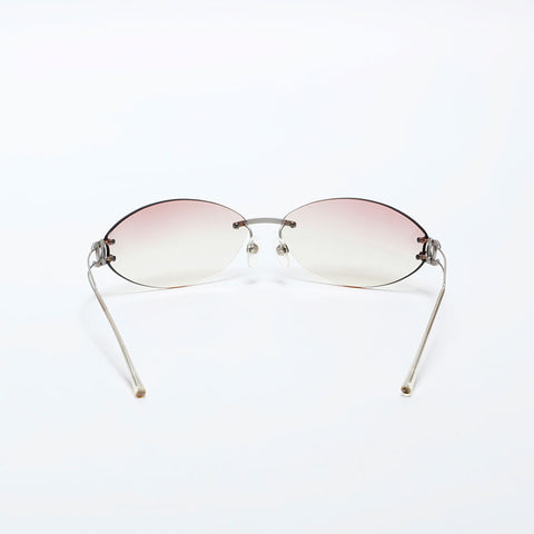 CHANEL Rimless COCO Mark Gradient Lens sunglasses pink WS22377