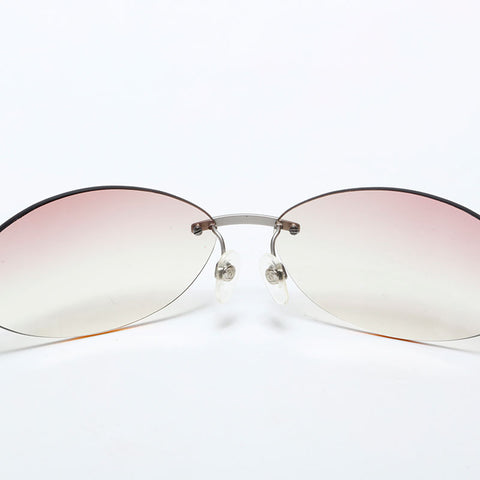 CHANEL Rimless COCO Mark Gradient Lens sunglasses pink WS22377