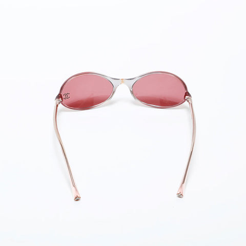 CHANEL Rhinestone COCO Mark sunglasses purple WS22378