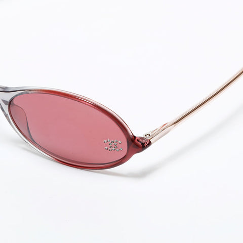 CHANEL Rhinestone COCO Mark sunglasses purple WS22378