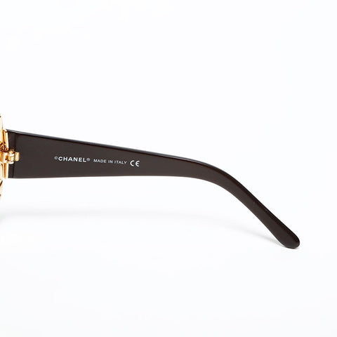 CHANEL Matrasse COCO Mark sunglasses Brown WS22381